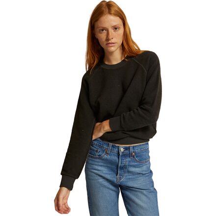 Reverse Fleece Shrunken Crew Sweater - Women's