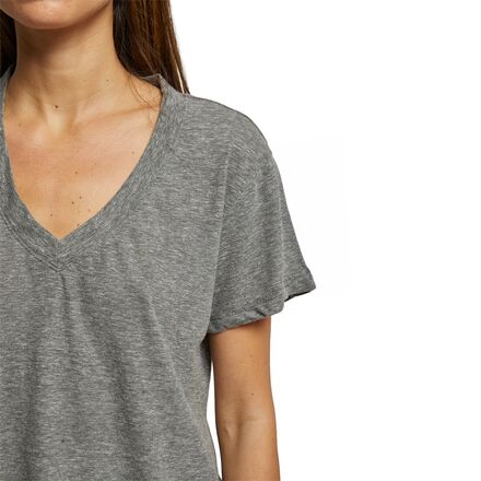 perfectwhitetee - Cotton Boxy V Neck T-Shirt - Women's