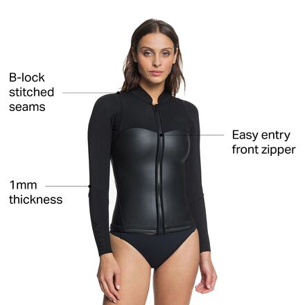 Roxy - Satin 1.0mm Front-Zip Long-Sleeve Wetsuit Jacket - Women's