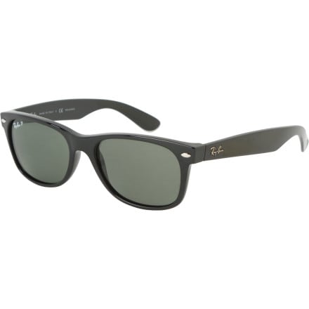 Ray-Ban - New Wayfarer Polarized Sunglasses - Black/Crystal Natural Green