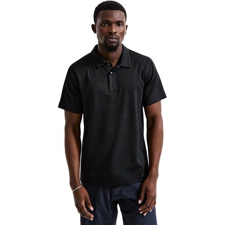 Reigning Champ - Solotex Mesh Polo - Men's - Heather Black
