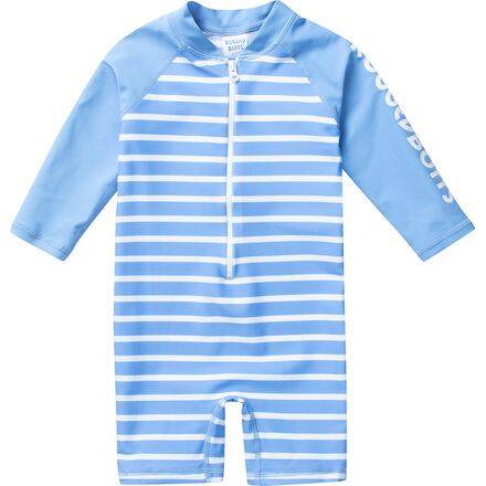 Ruffle Butts - Stripe Rash Guard Bodysuit - Infants' - Cornflower Blue