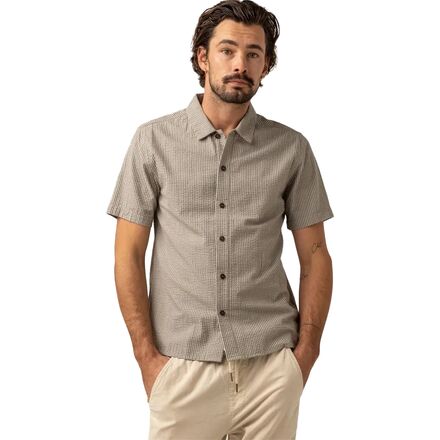 Rhythm - Seersucker Stripe Short-Sleeve Shirt - Men's - Sage