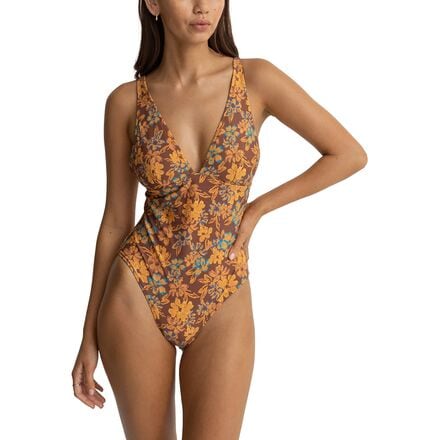 Rhythm - Oasis Floral Classic One Piece Swimsuit - Women's - Chocolate