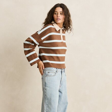 Rhythm - Rugby Polo Knit Sweater - Women's