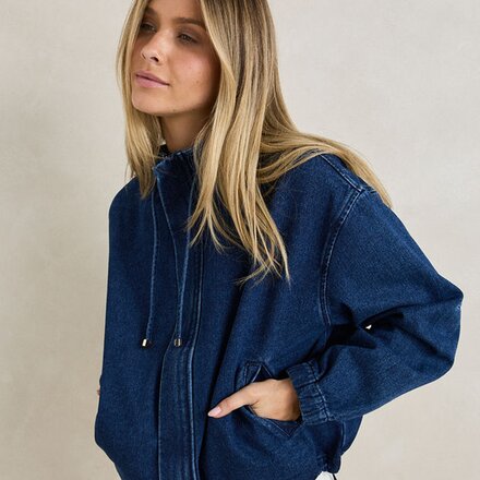 Rhythm - Juna Denim Funnel Jacket - Women's