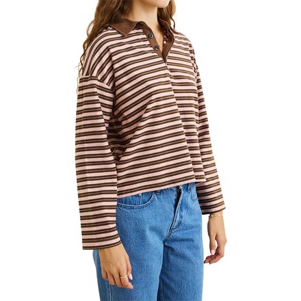 Rhythm - Stripe Jersey Long-Sleeve Rugby Polo - Women's