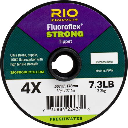 Rio Fishing FLUOROFLEX Strong Tippet (100 Yd, 4.5X) - High Strength Fluorocarbon Leader For Fly Fishing