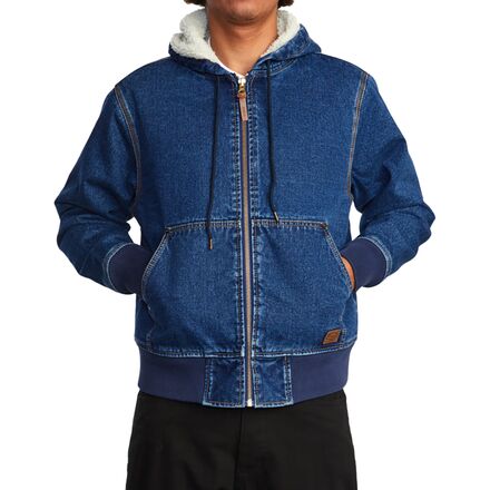 RVCA - Chainmail Denim Hooded Jacket - Men's - Rinse