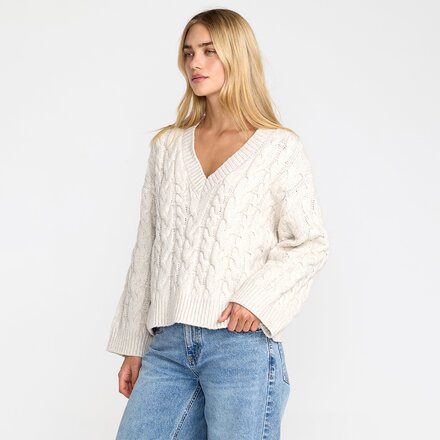 RVCA - Cable V Neck Sweater - Women's