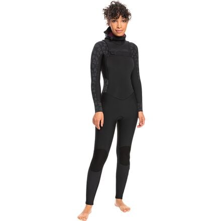 Roxy - 5/4/3mm Swell Series Hooded Chest-Zip GBS Wetsuit - Women's - Black
