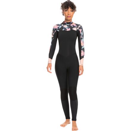 Roxy - 4/3mm Swell Series Back-Zip GBS Wetsuit - Women's - Anthracite Paradise Found S