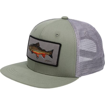 Rep Your Water - Big Brookie High Profile Trucker Hat - Sage/Light Gray