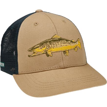 Rep Your Water - Big Trutta Hat Standard Fit Mesh Back Hat - Tan/Forest