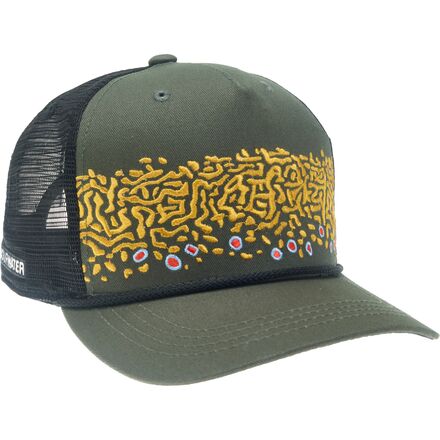 Rep Your Water - Brook Trout Skin 2.0 5-Panel Trucker Hat - Green/Black
