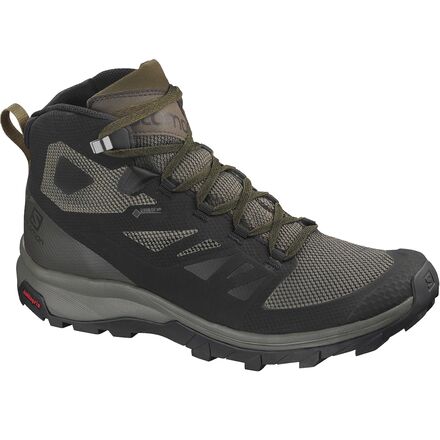 Salomon - Outline Mid GTX Hiking Boot - Men's - Black/Beluga/Capers