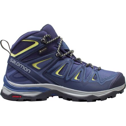 Salomon - X Ultra 3 Mid GTX Wide Hiking Boot - Women's - Crown Blue/Evening Blue/Sunny Lime