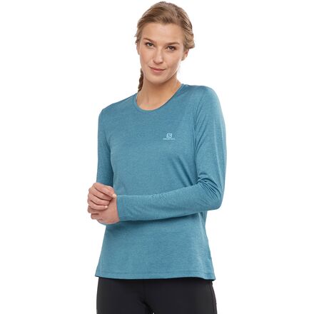 Salomon - Agile Long-Sleeve T-Shirt - Women's - Mallard Blue/Storm Blue/Heather