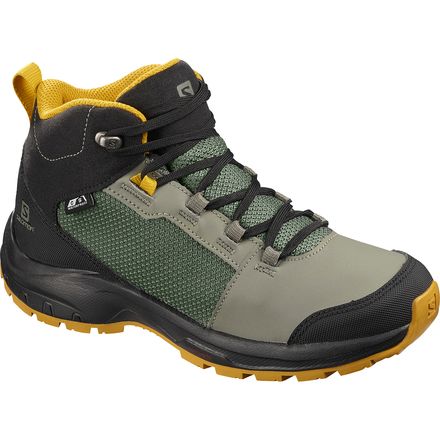 Salomon - Outward CS Waterproof Hiking Shoe - Boys' - Castor Gray/Black/Arrowwood