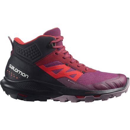 Salomon - Outpulse Mid GTX Hiking Boot - Women's - Grape Wine/Vanilla Ice/Poppy Red