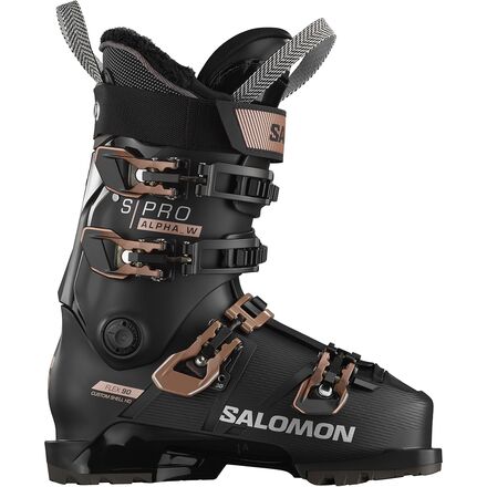 Salomon - S/Pro Alpha 90 Ski Boot - 2023 - Women's - Black/Rose Gold/Metallic Silver