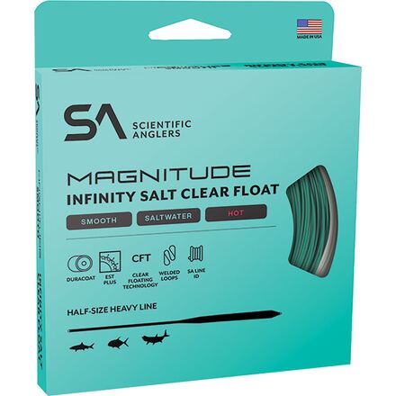 Scientific Anglers - Magnitude Smooth Infinity Salt 12ft Clear Float Tip Line - Aqua/Clear