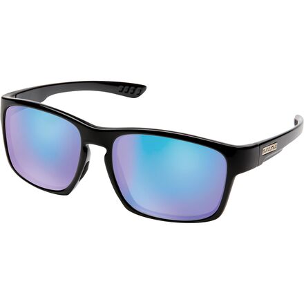 Suncloud Polarized Optics - Fairfield Polarized Sunglasses - Black/Polarized Blue Mirror