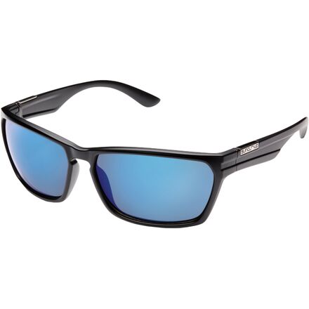 Suncloud Polarized Optics - Cutout Polarized Sunglasses - Matte Black/Polar Blue Mirror