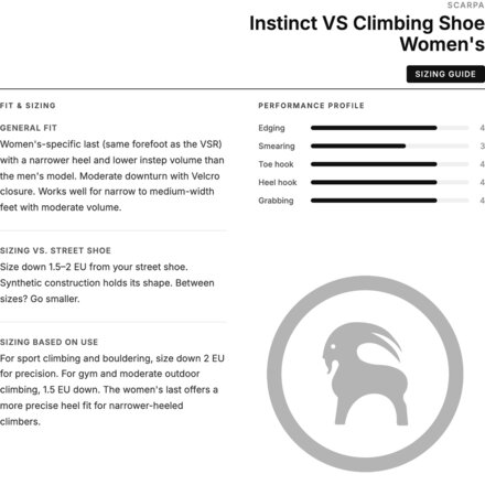 Scarpa - Instinct VS Climbing Shoe - Women's