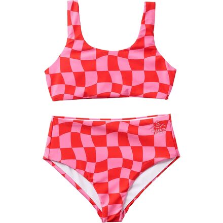 Wavy Check Two Piece Swimsuit - Girls'