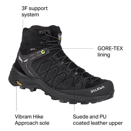 Salewa - Alp Trainer 2 Mid GTX Hiking Boot - Men's - Black/Black