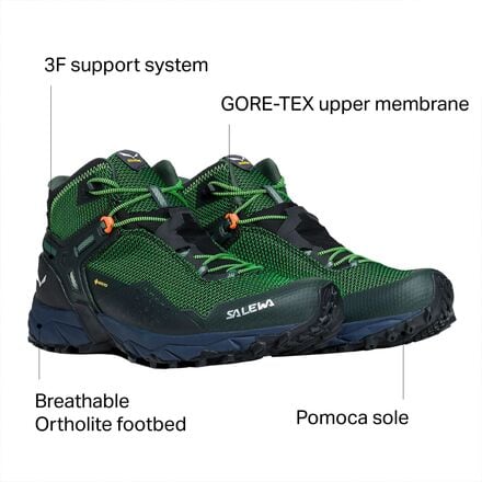 Salewa - Ultra Flex 2 Mid GTX Hiking Boot - Men's - Raw Green/Pale Frog