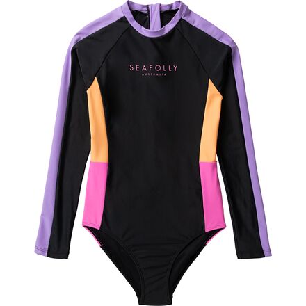Seafolly - Summer Solstice Colour Block Paddlesuit - Girls' - Black