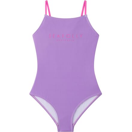 Seafolly - Summer Solstice Square Neck One-Piece Swimsuit - Girls' - Orchid