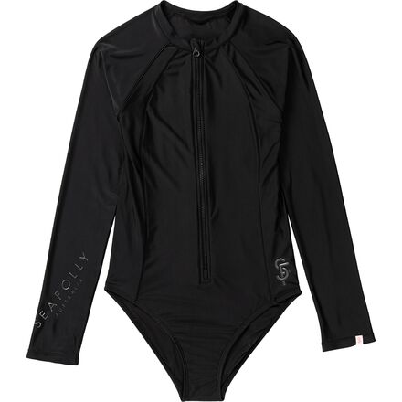 Seafolly - Long-Sleeve One-Piece Swimsuit - Girls' - Black