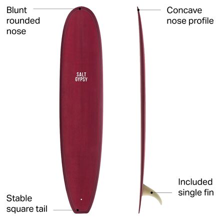 Salt Gypsy - Dusty Retro Longboard Surfboard
