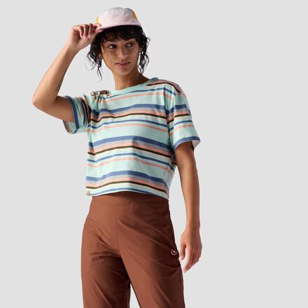 Stoic - Short-Sleeve Striped All Activity T-Shirt - Women's - Eggshell Blue Stripe