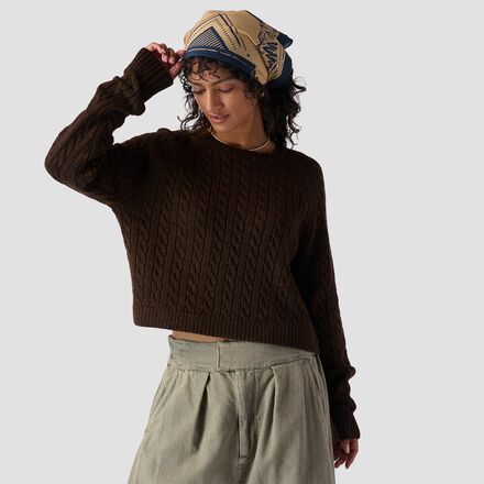 Stoic - Cable Crewneck Sweater - Women's - Downtown Brown