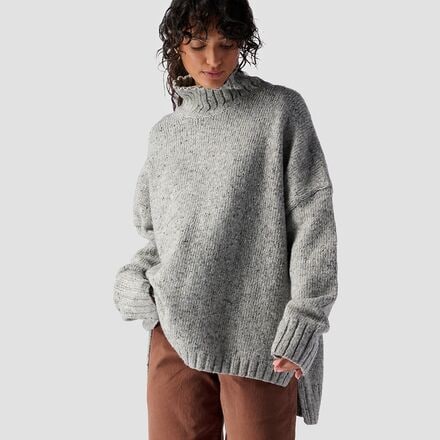 Stoic - Relaxed Turtleneck Sweater - Women's - Grey Heather