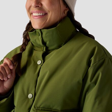 Stoic - Cropped Boxy Snap Front Puffer - Women's
