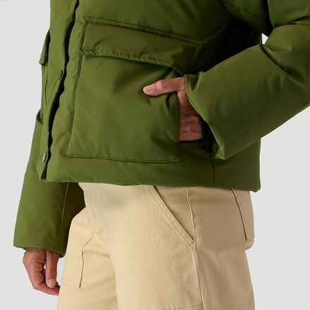 Stoic - Cropped Boxy Snap Front Puffer - Women's