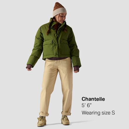 Stoic - Cropped Boxy Snap Front Puffer - Women's