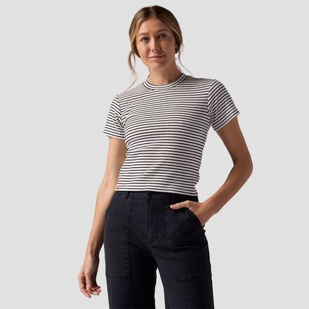 Stoic - Tiny T-Shirt - Women's - Black & White Stripe