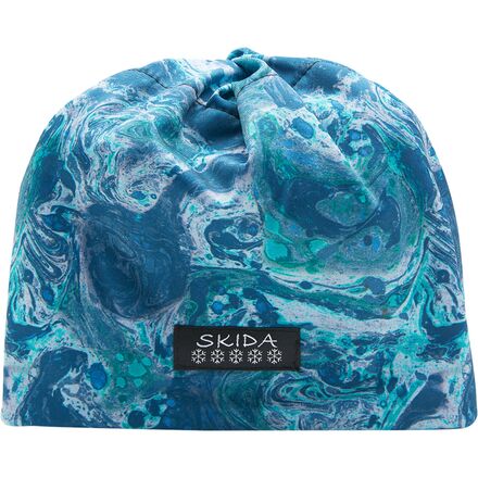SKIDA BLUE FLORAL GIRLS ON THE RUN BEANIE HAT NEW