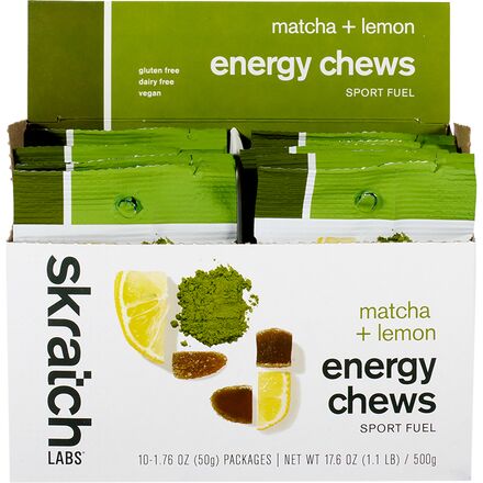Skratch Labs - Sport Energy Chews - 10 Pack - Matcha Green Tea & Lemon