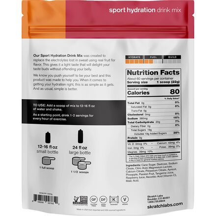 Skratch Labs - Sport Hydration Drink Mix - 60 Serving Bag