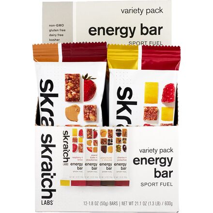 Skratch Labs - Energy Bar Sport Fuel Variety Pack - Almond Chocolate Chip/Cherry Pistachio/Raspberries