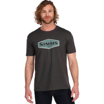 Simms - Simms Logo Frame T-Shirt - Men's - Charcoal Heather