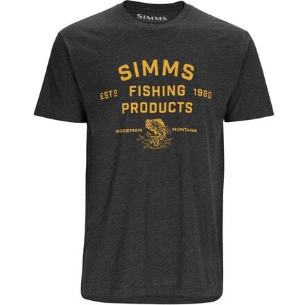 Simms - Stacked Logo Bass T-Shirt - Men's - Charcoal Heather