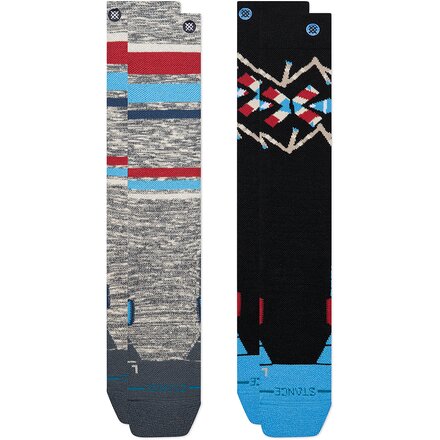 Stripe Up Mid Poly Snow Sock - 2-Pack